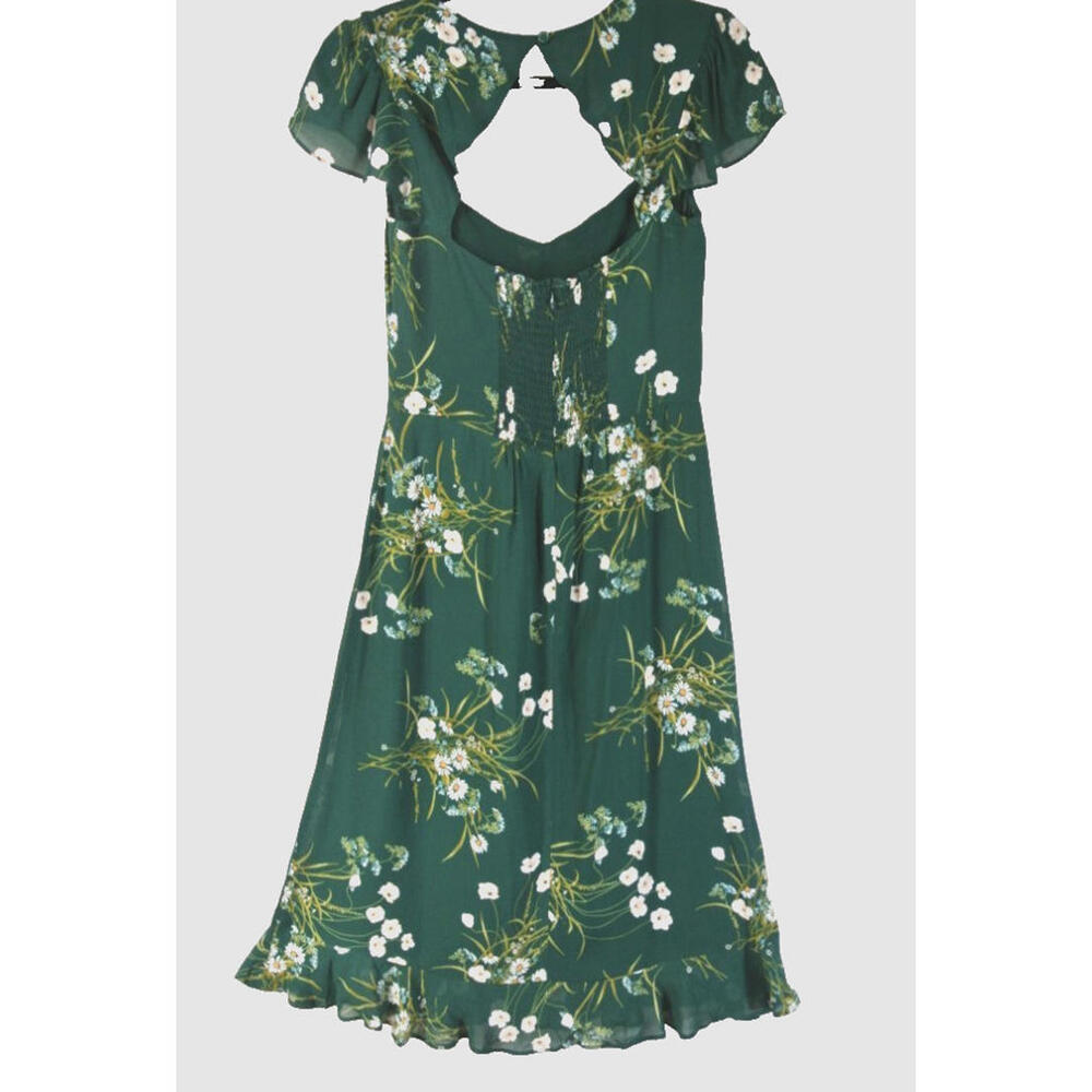 NEW Reformation Rosi Dress Buena Green multi Size 8 #2908 - Picture 6 of 10
